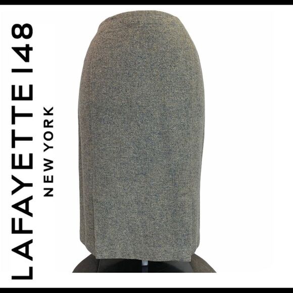 Lafayette blue green Tweed wool silk skirt size 6 - Picture 1 of 9